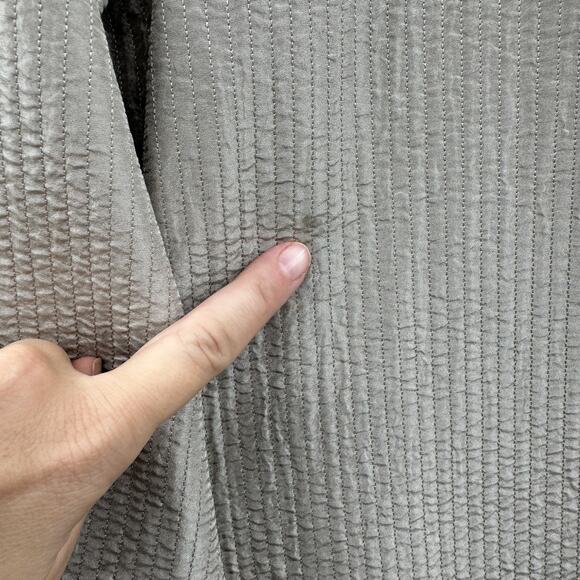 Eileen Fisher Silk Blend Textured Button Blouse Sz M Taupe Old Money Luxury - Picture 7 of 11